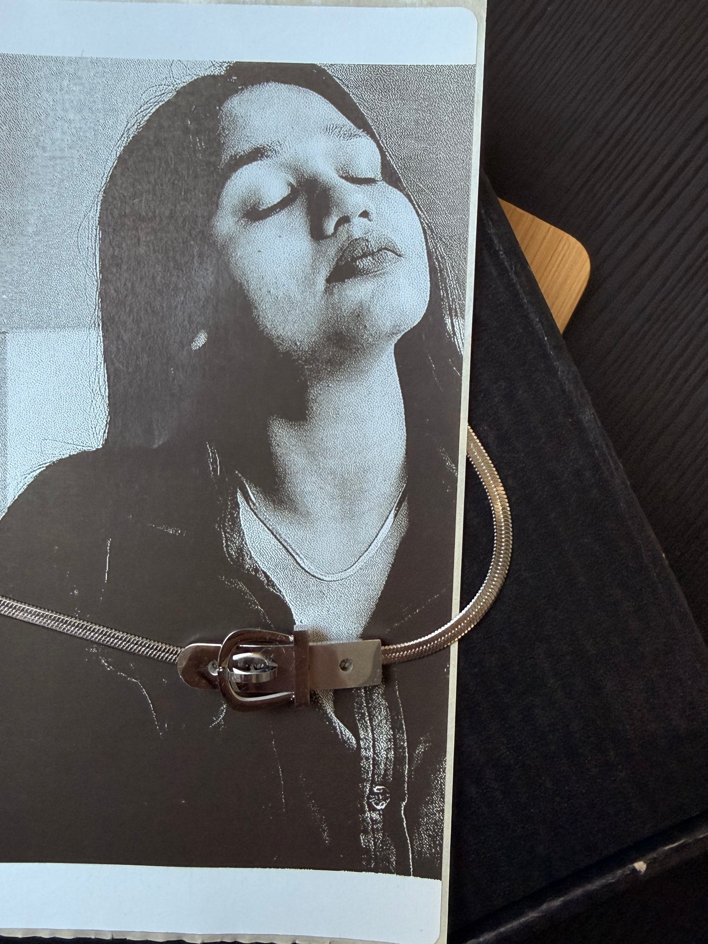 Silver belt necklace