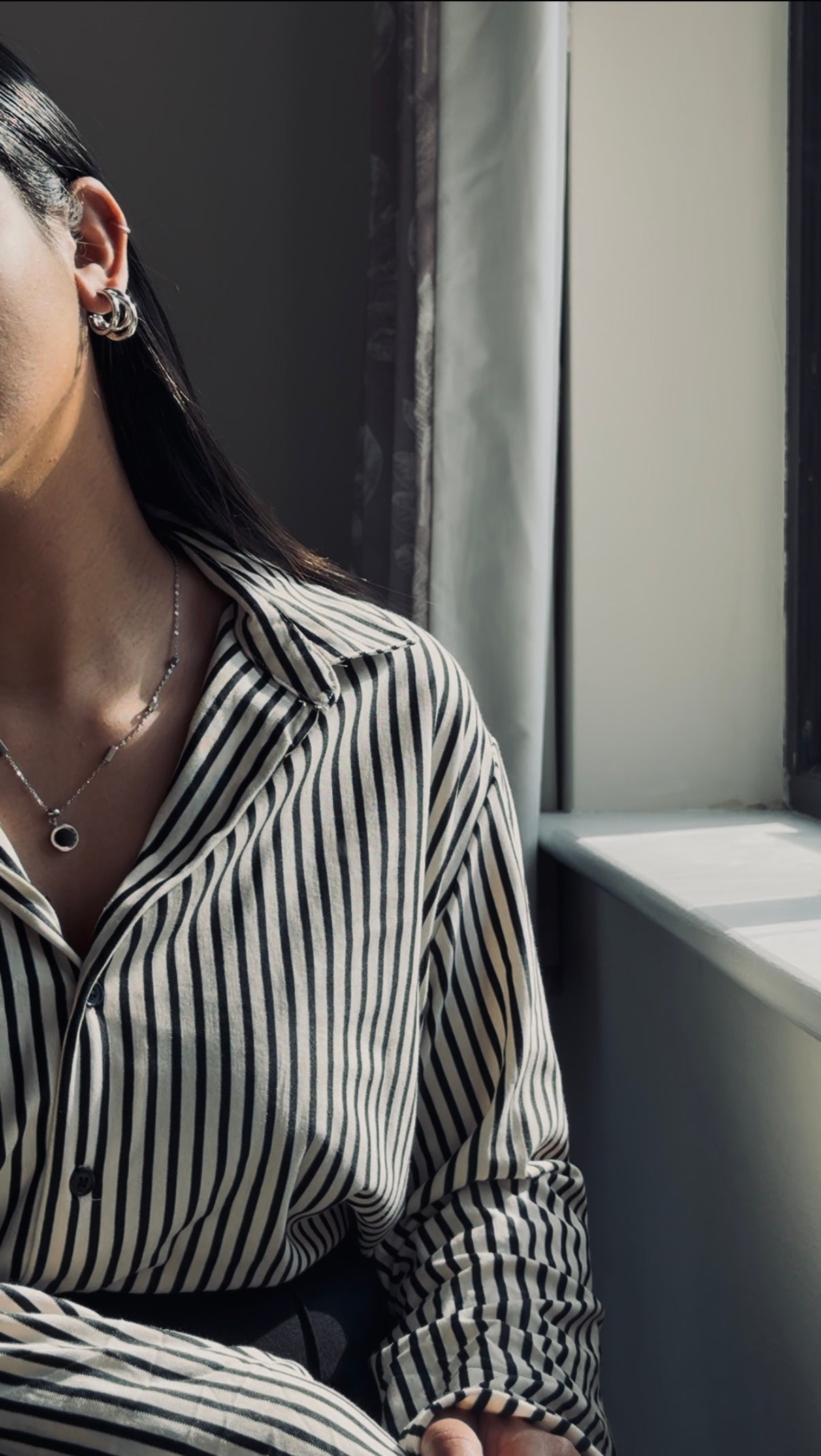 Silver earring (Silver Zagging)