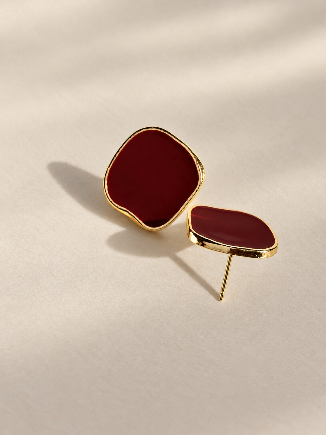 Burgundy earring