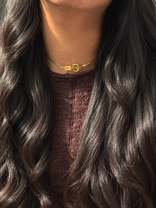 Golden belt necklace