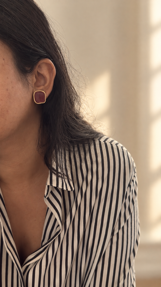 Burgundy earring